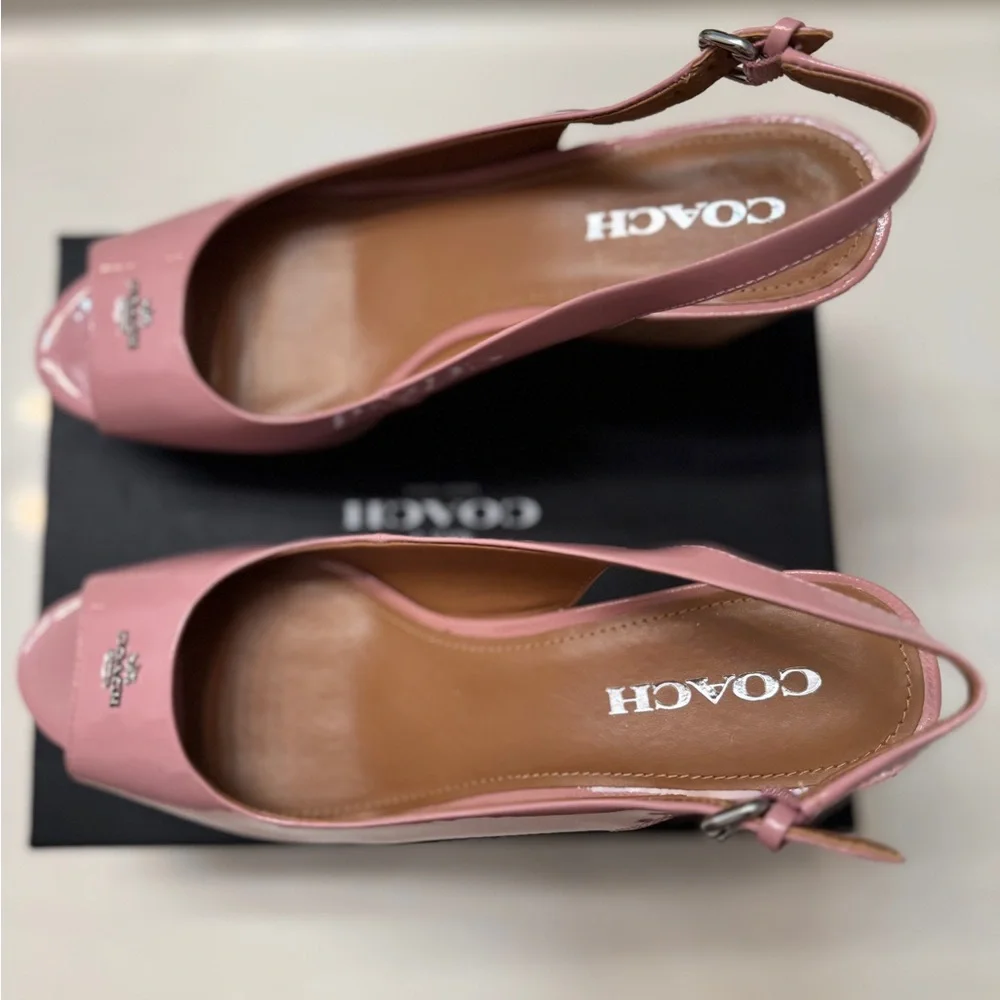 Coach Blush Pink Peep-Toe Slingback Heels - Classic and Chic - Picture 6 of 8